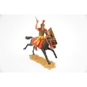 60s/70s Timpo 54mm Toy Soldier Colors Vary Swoppet Roman Yellow Belt Black Horse